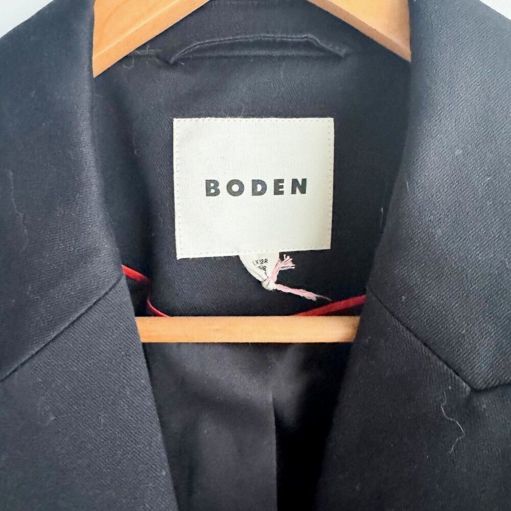 Boden Black Classic Tow Button Cotton Blazer 8R - Picture 4 of 6